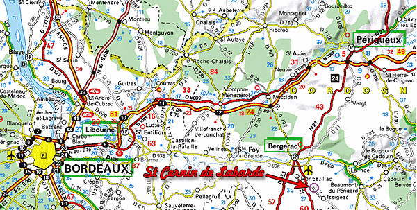 Location of St Cernin de Labarde & Domaine du Pmontier